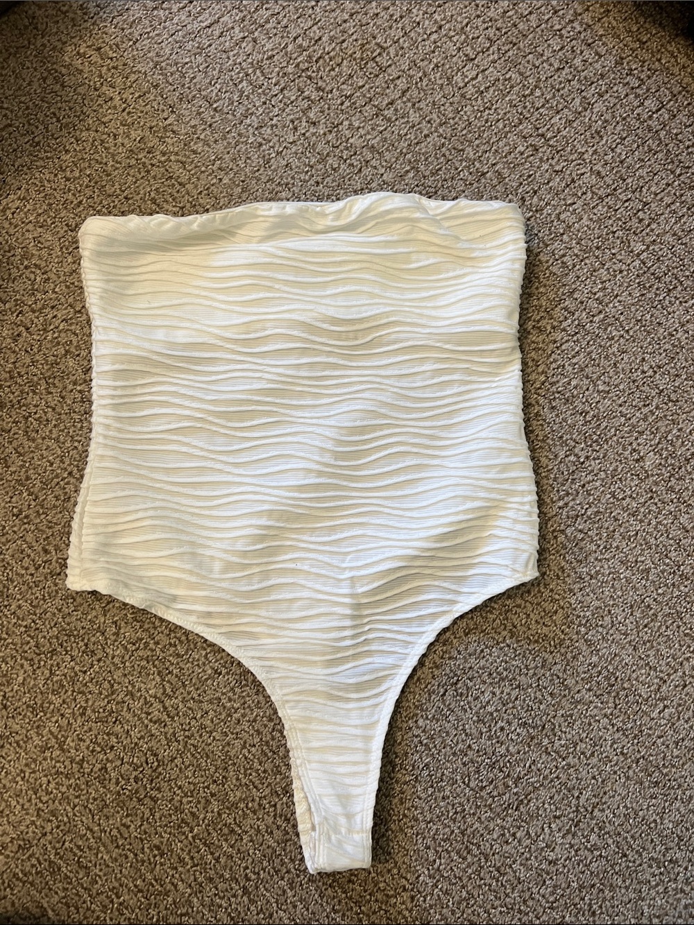 Princess Polly White Textured strapless bodysuit